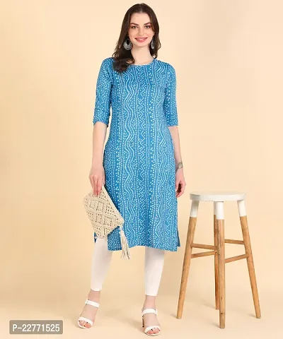 Womens Printed Cotton Straight kurti-thumb4