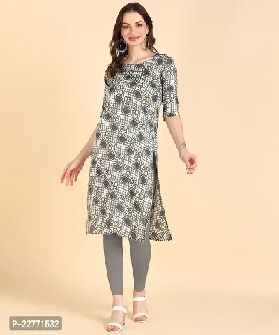 Womens Printed Cotton Straight kurti-thumb4