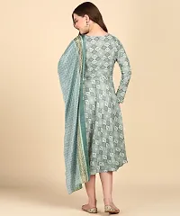 Womens Cotton Printed Anarkali Kurti With Dupatta-thumb3