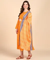 Womens Cotton Printed Anarkali Kurti With Dupatta-thumb1