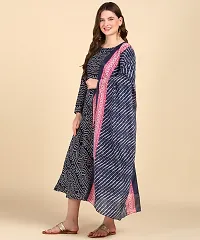 Womens Cotton Printed Anarkali Kurti With Dupatta-thumb1