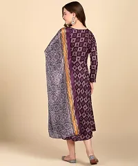 Womens Cotton Printed Anarkali Kurti With Dupatta-thumb2