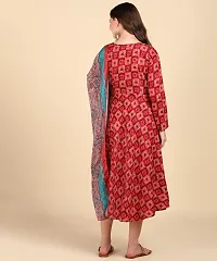 Womens Cotton Printed Anarkali Kurti With Dupatta-thumb1