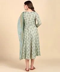 Womens Cotton Printed Anarkali Kurti With Dupatta-thumb4