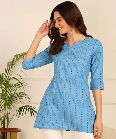 Stylish Cotton Striped Short Kurti