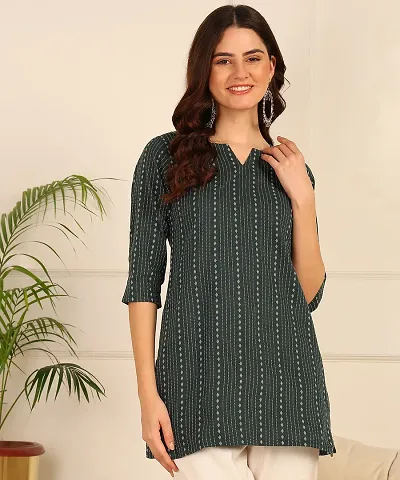 Stylish Cotton Striped Short Kurti