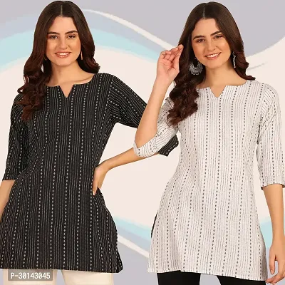 Stylish Cotton Short Kurti for Women ( pack of 2 )-thumb0