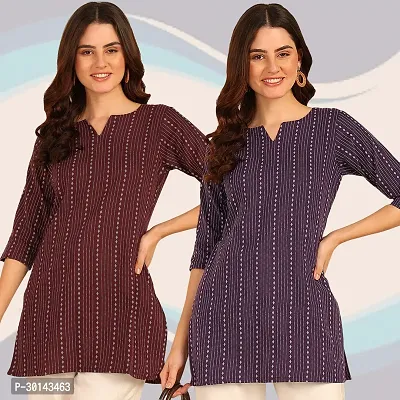 Stylish Cotton Short Kurti for Women ( pack of 2 )-thumb0