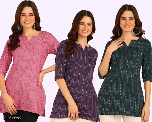 Stylish Cotton Short Kurti for Women Pack of 3