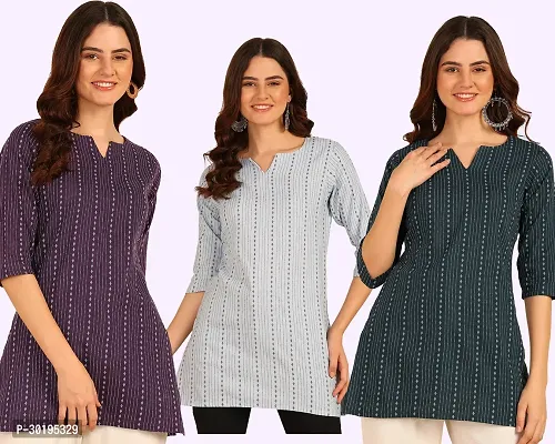 Stylish Cotton Short Kurti for Women Pack of 3