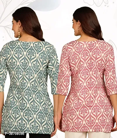 Trendy Printed Short Kurti  for Women Pack of 2-thumb5