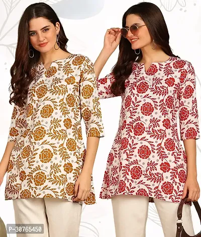 Trendy Printed Short Kurti  for Women Pack of 2