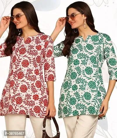 Trendy Printed Short Kurti  for Women Pack of 2