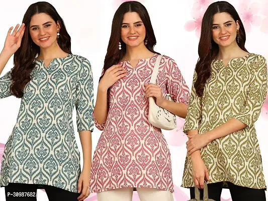 Stylish Rayon Short Kurti for Women ( Pack of 3)