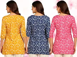 Stylish Rayon Short Kurti for Women ( Pack of 3)-thumb1