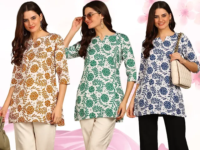 Stylish Rayon Short Kurti for Women ( Pack of 3)