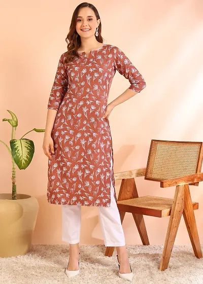 Stylish Rayon Printed Straight Kurtis