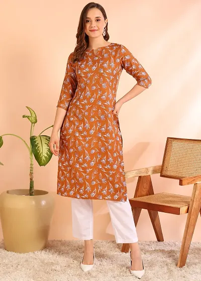 Stylish Rayon Printed Straight Kurtis