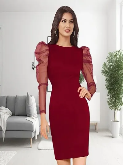 Stylish Solid Bodycon Dress For Women