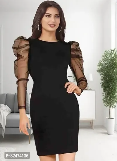 Elegant Women's Lycra party wear bodycon dress Set - Perfect for Online Shopping-thumb0