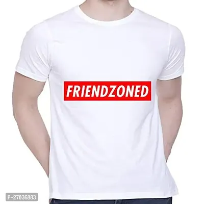 Comfortable White Cotton Blend T-shirt For Men