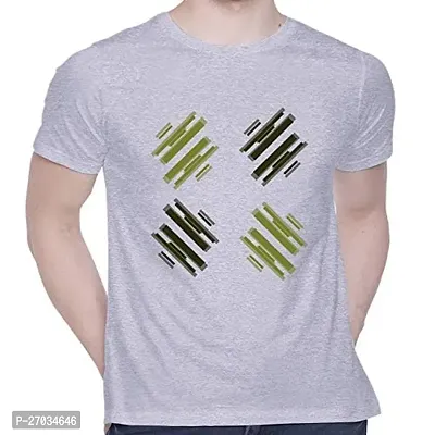 Stylish Cotton Blend Printed Round Neck Tees For Men-thumb0