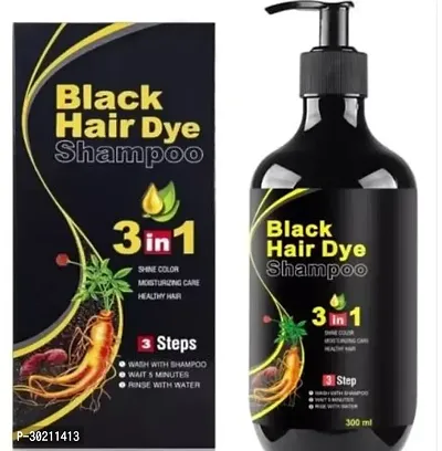 Herbal 3 In 1 Hair Dye Instant Black Hair Shampoo For Women and Men Pack Of 1-thumb0