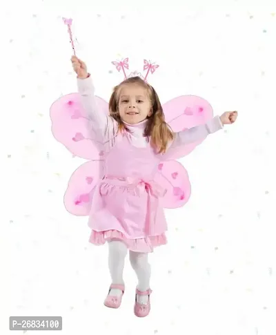 Elegant Cotton Butterfly Wings Fancy Costume Dress For Girls-thumb0