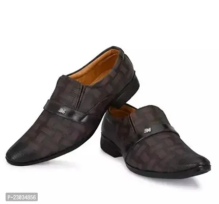 Beautiful Black Leather Slip-On Shoes For Men-thumb0