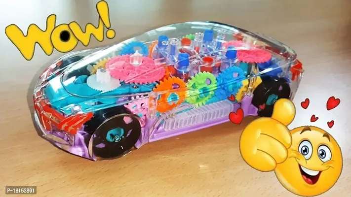 Premium Quality 3D Lights Kids Transparent Car-thumb0