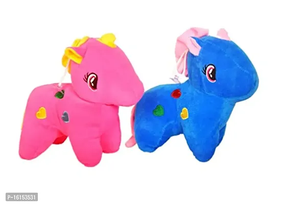 Stylish Fancy Unicorn Figure Animal Soft Stuffed Plush Toys (Pack Of 2)