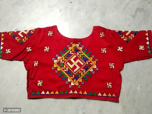 Reliable Red Cotton Embroidered Stitched Blouses For Women