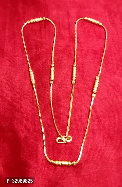 Elegant Golden One Gram Gold Plated Chain (Size-21 inch)-thumb2