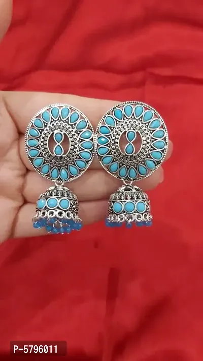 Beautiful Earrings With Artificial Stones and Beads