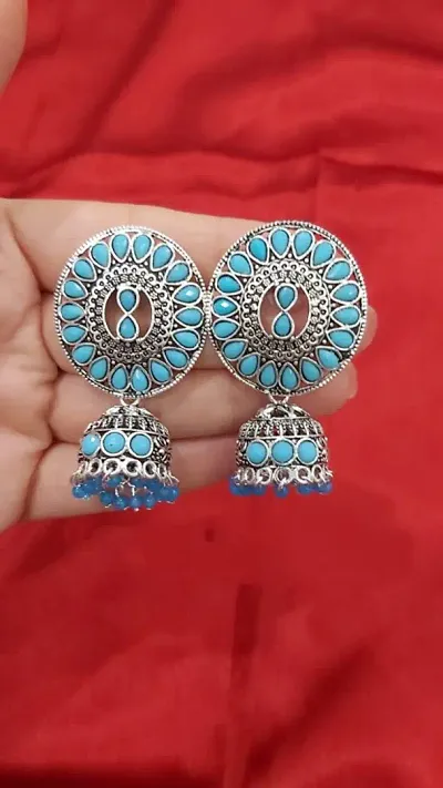 Beautiful Earrings With Artificial Stones and Beads