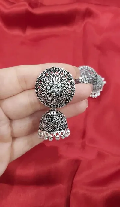 Fancy All Time Hit Silver Plated Jhumkas