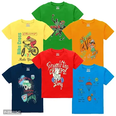 Boys Cotton Half sleeve T-shirts (pack of 6)