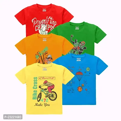 Boys Cotton Half sleeve T-shirts (pack of 5)