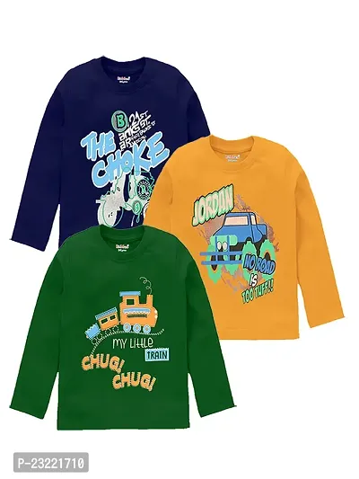 Boys Cotton Full sleeve T-shirts (pack of 3)