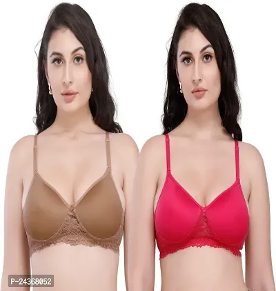 Women Padded Net Bra Full Cup Rich for Women`s and Girls