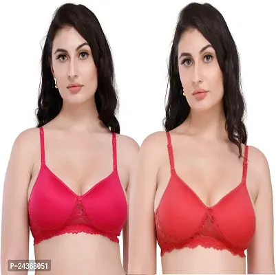 Women Padded Net Bra Full Cup Rich for Women`s and Girls