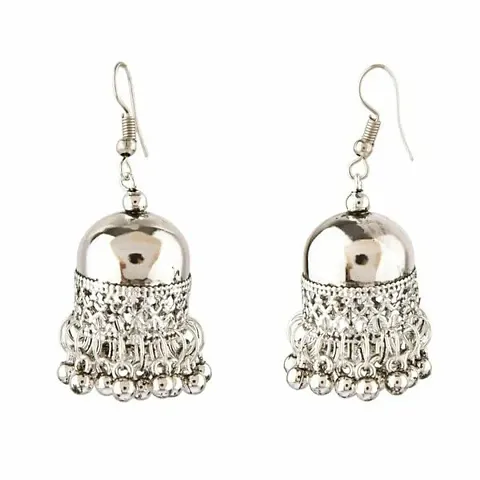 Oxidised Metal Plating Jhumkha latkan Earrings for Navratri Special for Women's Girls Casual Wear Earrings