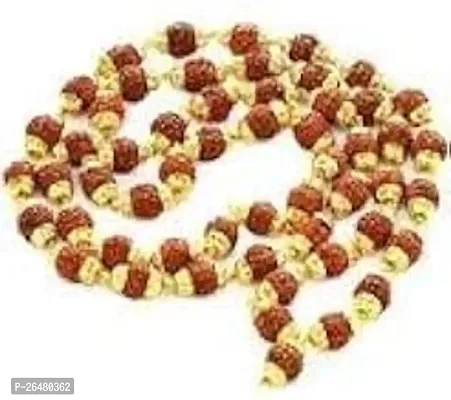 Power Rudraksh Mala (Set Of 2 5 Mukhi Rudraksh 54 Beads Wood Brown Rudraksh 27 Inch