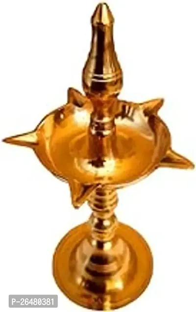 Stylish Brass Kerala Traditional Brass Oil Lamp For Poojas And Festivals-thumb0