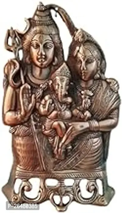 Stylish Bronze Vastu Wall Hanging Decor Shiv Parivar Shiva Family 20X14Cms