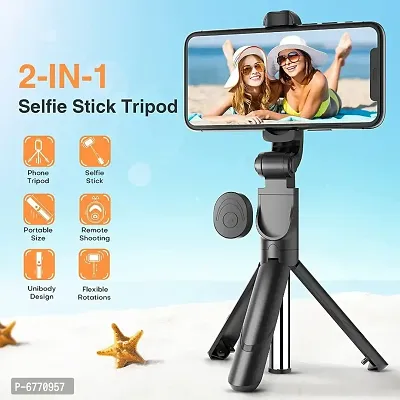 Ample Wings Selfie Stick Bluetooth Selfie Stick Tripod Extendable Tripod Stick with Remote Facetime Ph-thumb0