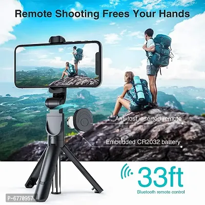Ample Wings Selfie Stick Bluetooth Selfie Stick Tripod Extendable Tripod Stick with Remote Facetime Ph-thumb4