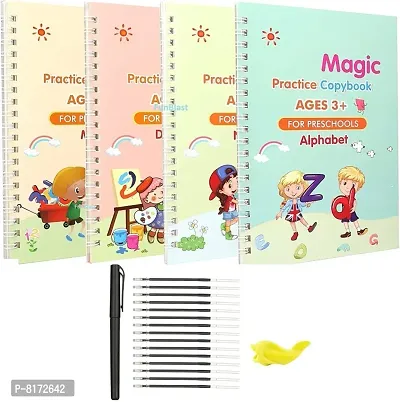 ElaMagic Updated Magic Practice Copybook, Number Tracing Book for Preschoolers with Pen Magic Calligraphy Copybook Set Practical Reusable Writing Tool Simple Hand Lettering kids magic book for writing