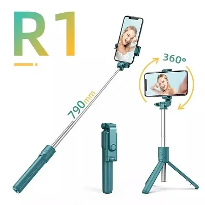 R1 Bluetooth Extendable Selfie Sticks with Wireless Remote and Tripod Stand, 3-in-1 Multifunctional Selfie Stick with Tripod Stand Compatible with iPhone/Samsung/Oppo/Vivo and All Phones
