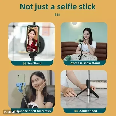 R1 Bluetooth Extendable Selfie Sticks with Wireless Remote and Tripod Stand, 3-in-1 Multifunctional Selfie Stick with Tripod Stand Compatible with iPhone/Samsung/Oppo/Vivo and All Phones-thumb5